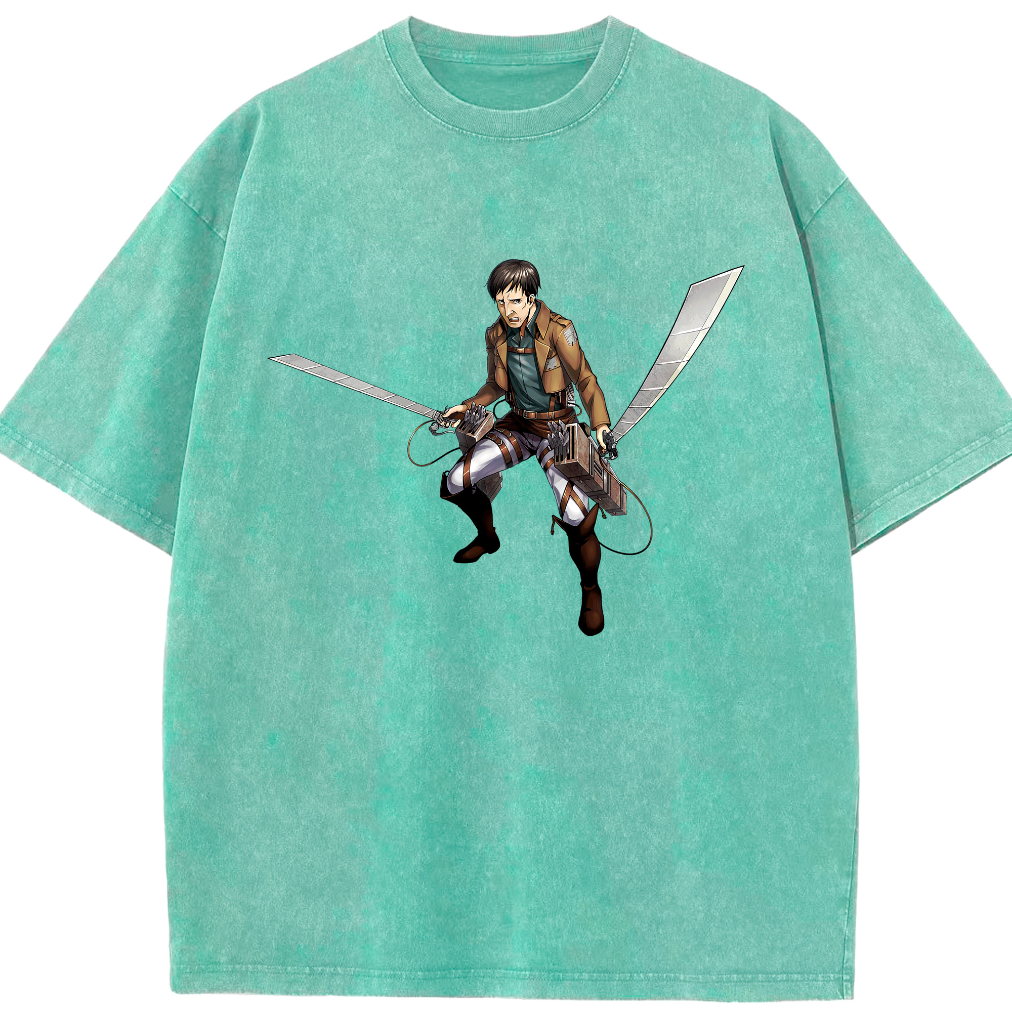 （画像用） 進撃の巨人 Attack on Titan 綿100% ヴィンテージ風 半袖Tシャツ（フロントプリント）